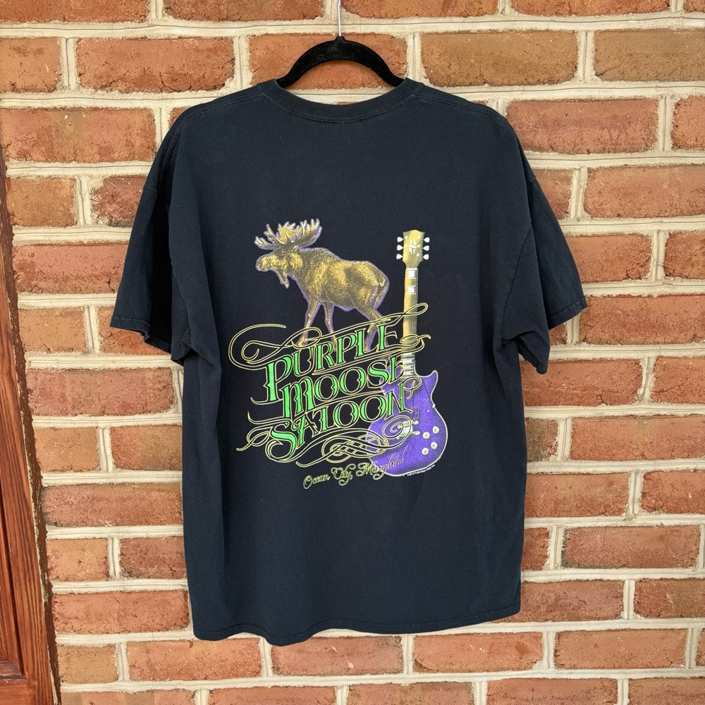 Purple Moose Saloon Graphic Tee - Black with Purple & Gold - Picture 7 of 9
